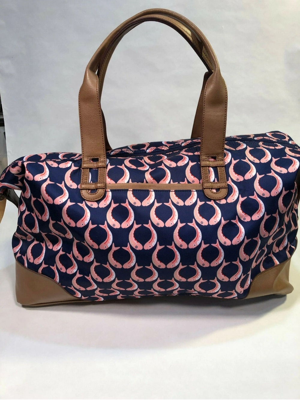 Stella & Dot - The Jet Set Weekender Travel Bag Fish Print Vacay Pisces Large